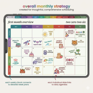 2026 Minimal Aesthetic Digital Planner | Fully Hyperlinked Monthly, Weekly & Daily Pages | Clean GoodNotes & iPad Planner