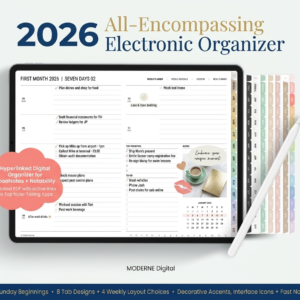2026 Landscape Digital Planner – 64 Variations | Fully Hyperlinked Horizontal Planner | 8 Tab Colors + 4 Weekly Layouts | GoodNotes & Notability