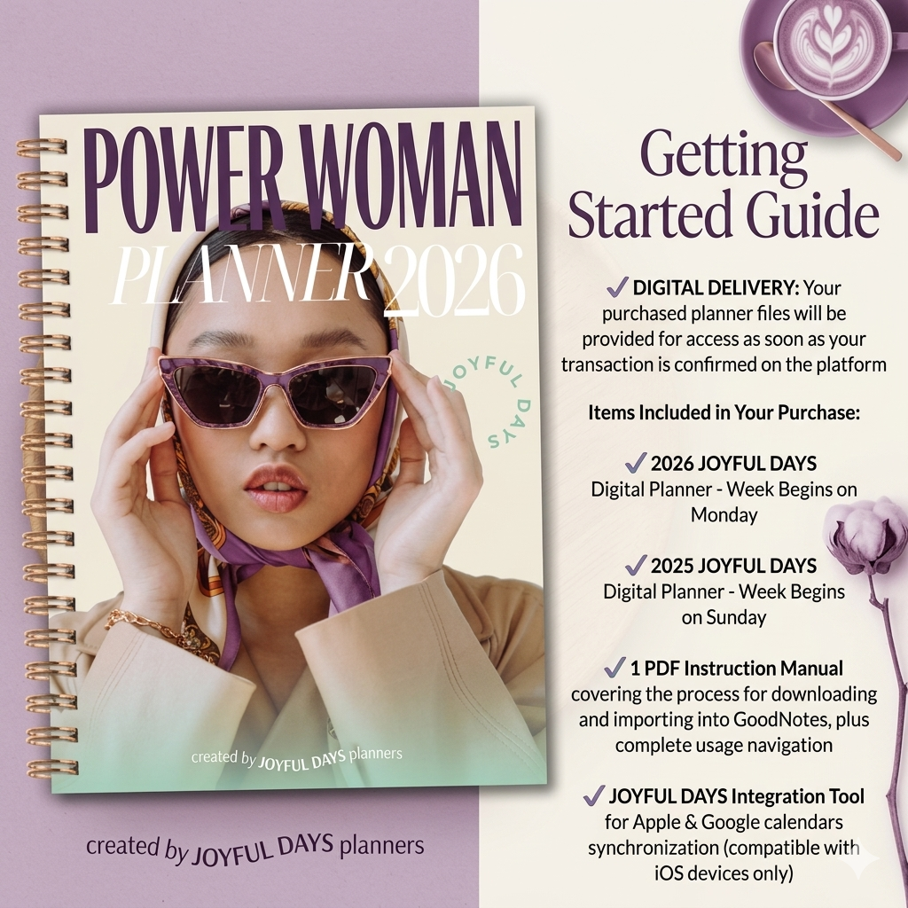 2026 Hyperlinked Digital Planner – 530 Pages | Daily, Weekly & Monthly Layouts | GoodNotes & iPad Planner with Calendar Sync | Monday & Sunday Start - Image 8